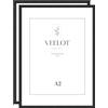 Veelot® 2x Cornice per Foto DIN A2 42x59,4cm,Alluminio Metallo Nero,Passepartout 30X42cm,Cornice 42x60 grande per Foto Disegni per Bambini,Diplomi e Poster - Solo espositore da parete