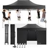 COBIZI Gazebo 3x4,5 Pieghevole Impermeabile Con Parete Laterale, Resistente, Tende, Tendone Padiglione Pop Up per Feste Campeggio (3 per 4,5m Nero)
