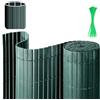 Eulenke Canniccio in PVC Paravista Giardino, 90 x 1000 cm, tre rinforzi a coste, recinzione privacy con fascette per cavi, doghe interne rinforzate, protezione privacy balcone, Verde
