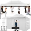 COBIZI Gazebo 3x4,5,Esterno Resistente con 4 Parete Laterale,Esterno Pieghevole Impermeabile Gazebos da Giardino,Tendone Padiglione Pop Up per Feste Campeggio (3 per 4,5m Bianco)