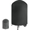 Fenghome Copertura per barbecue, impermeabile, rotonda, per barbecue, per bollitore, barbecue, resistente, con cordino, 61 x 72 cm, colore: nero