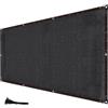 PH PandaHall 15x1.2m Rete Ombreggiante per Tende da Sole Schermo Privacy Giardino Esterno, Telo Frangivista Recinzione Nero per Estate Giardino Cortile Veranda Balcone, Spesso 0.6mm