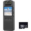 SEVEQIS Fotocamera corporea, Macchina fotografica di azione HD Polizia Forze dell'ordine Piccola macchina Micro Body Camcorder 1080P Visione notturna a infrarossi Hotspot sportiva(Camera 128G card)