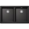 SCHOCK | Lavello Cucina 'BROOKLYN N200U Nero Assoluto,732x438, Interno Vasche 694X400, Lavello 2 Vasca Cristalite, Abbinabile con Miscelatori, Piani Cottura e Forni, Bordo Funzionale per Accessori