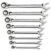 GearWrench Set di chiavi combinate a cricchetto reversibili a 72 denti a 12 punti da 8 pezzi | 9533N