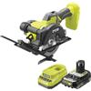 Ryobi Sega Circolare Compatta a Batteria 18V ONE+, Kit con Batteria 2.0Ah e Caricatore, Lama 115 mm, Profondità Taglio 43 mm, 5200 giri/min, R18CS115-1C20GP
