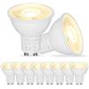 Dehobo GU10 LED Lampadine, Lampadina da Bianco Calda 2800K 480 Lumen 6W (Equivalente a 60W) per Lampade GU10, Bagliore Ambrato, Adatte per Faretti Soggiorno, Cucina, Applique Pacco da 10