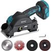Heimerdinger Sega circolare senza fili da 10,2 cm e mini smerigliatrice angolare compatibile con batteria Makita da 18 V (non inclusa), motore brushless 2 in 1, a 3 velocità, reversibile per legno, metallo