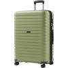 KONO Valigia Grande in PP Rigida 76,5 cm - Trolley Espandibile con Ruote 360° TPE, Portabicchieri Integrato, Leggera con Serratura TSA (28, Verde)