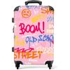 NoBoringSuitcases.com Trolley Medio e Grande - Serratura TSA, Valigia Media e Leggera, 23 kg (67cm - 72L), Graffiti Rosa