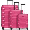 Smartbox set 3 valigie rigide estendibili | trolley leggeri con 4 doppie ruote & serratura TSA | polipropilene durevole - Edition 01
