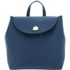 Coccinelle Pelle zaino Nikla Mini Bag Double Grainy Leather Deep Blue/Sandshell petrolio