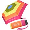 United Colors of Benetton Benetton - Ombrello tascabile Ultra Mini Flat Dots, Rainbow Text - Rosa, 88 cm
