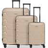 Smartbox set 3 valigie rigide estendibili | trolley leggeri con 4 doppie ruote & serratura TSA | polipropilene durevole - Edition 01