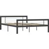 vidaXL Struttura letto in metallo grigio e bianco 160 × 200 cm
