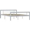 vidaXL Struttura letto in metallo grigio e bianco 140 × 200 cm