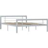vidaXL Struttura letto in metallo grigio e bianco 120x200 cm