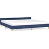 vidaXL Struttura letto con testiera senza materasso Blu 200x200 cm tessuto