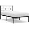 vidaXL Struttura letto con testiera in metallo nero 100x200 cm