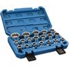 GOEDCH Set di 19 dadi multidenti XZN da 1/2, set di chiavi a bussola da 8 - 32 mm, per spline a 12 punti, capacità 1/2 pollici chiavi a bussola per officina e applicazioni automobilistiche