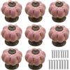 Kelier Pomelli in ceramica a forma di zucca, [confezione da 8] maniglie vintage eleganti a forma di zucca per cucina, cassettiera, armadio, armadio (rosa, 8 pezzi)