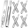 JI2OOYI guide per cassetti 4 paia (8 pezzi), 50 cm scorrevole per cassetto, scorrevole cassetto con cuscinetti a sfere, montaggio laterale, estensione completa, capacità di carico 45 kg, argento