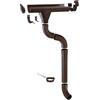 ZAMBELLI Kit completo grondaia in zinco 6 m RG 280 marrone rame zincata, gronda per gazebo, casetta da giardino, carport e terrazza, scarico tetto senza saldatura, con pluviale