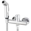 Ownace Set di spruzzatori per bidet a due funzioni, per bagno e WC, con valvola di miscelazione per acqua calda e fredda, cromato (B)
