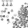QUARKZMAN 80 Set Di Rivetti A Doppio Cappuccio 8x8mm Acciaio Al Carbonio Testa Tonda Chiodi A Perno Fissaggi Tubolari Perni Metallici Per Riparazioni Decorazioni, Argento