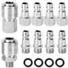 QWORK® 10 pezzi 1/4 BSP raccordo aria compressa, raccordi aria compressa Euro 1/4 BSP raccordo rapido per tubi flessibili, raccordi per compressore e linee aria