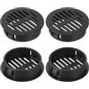QUARKZMAN Tonda Griglia Aerazione 1, 16Pz Nero Plastica 35mm Copertura Prese Aria - Griglia Ventilazione Circolare - Aria Facili per Bagno, Casa, Ufficio, Armadio, Guardaroba