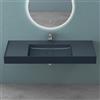 Mai & Mai Lavabo da Appoggio in Mineralguss, Lavabo Sospeso 120x46x12 cm con Lavello Centrale Finitura Antracite Opaco con Scarico Incluso, Colossum630