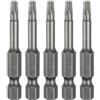 QUARKZMAN 5Pcs Testa Torx T20 Punta Cacciavite 1/4 Codolo Esagonale 2 (50mm) Lunga Magnetica Senza Foro Punta Antimanomissione 6 Punte Stella Cacciavite Trapano Acciaio S2 Cacciaviti.