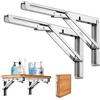 LYCXAMES Staffa Pieghevole Inox, LYCXAMES 2 Pezzi Reggimensola Pieghevole da Parete Montaggio Supporto Mensola Reggimensole con Viti per Tavolo a Muro Camera Garage Balcone Cucina Bagno (400MM)