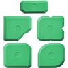 Auriselle Set di 5 Pezzi di Spatole in Silicone Spatola per Giunti Professionale per Silicone per Cucina Bagno Legno Vetro (Verde)