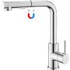 Tohlar Rubinetto Cucina con Doccetta Estraibile, Miscelatore Cucina Girevole a 360 ° con Uscita Acqua a 2 Funzioni, Rubinetti Cucina in Acciaio Inox Cromato