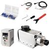 Zhong Hua Jiang Kit motore mandrino CNC, 220 V, 4 KW, 4000 W, mandrino raffreddato ad aria, motore CNC quadrato 220 V, 4 KW, VFD ed ER25-6 mm, pinza di serraggio per filo aeronautico e trapano per router CNC