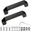 Ownkim Set di 2 maniglie in lega di alluminio per profilo in alluminio serie 30, spaziatura dei fori di foratura 120 mm, dado a T, viti e chiave inclusi (nero)
