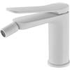 Krobec Rubinetto Bagno, Miscelatore Monocomando con Ugello Rotante Spruzzatore, Rubinetti per Lavabo e Bidet, Aeratore Rimovibile, H59 Ottone Bianco opaco, Acqua Calda e Fredda, Senza Piombo.