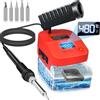 Edtran Saldatore senza fili per batteria Milwaukee M18 18 V, riscaldamento rapido, stazione di saldatura digitale elettrica con porte di ricarica USB e tipo C, kit di saldatore portatile regolabile per fai
