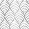 Ohmywor Carta da parati geometrica argento e bianco, 44.5x1000CM | Autoadesivo, effetto striscia, stacca e attacca, retro adesivo in plastica