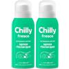 Chilly Senza Risciacquo, Detergente Intimo Senza Risciacquo Fresco, Da usare sulla Carta Igienica, Formula in Mousse a pH5, Arricchito con mentolo naturale, Con Anti-Odor, Clinicamente Testato - 100ml