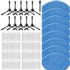 Lacvik Parti di ricambio per MAMNV BR150/BR151, per ZCWA BR150/BR151, per MANVINS G20, per GTTVO BR150/BR151, per ONSON BR150/BR151 Kit di accessori per robot aspirapolvere (6 filtri + 5 panni per mocio + 10