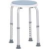 HOMCOM Sgabello doccia sedile doccia sgabello da bagno altezza regolabile 35,5-48,5 cm girevole a 360 ° Sedia da doccia in alluminio e piede in gomma TPR antiscivolo Max. 135 kg bianco e blu