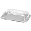 YWJLQH Vassoio Porta Torta Acciaio Inox con Campana Trasparente Rettangolare Piatti Da Portata Dolci Multiuso Adatto per Casa Ristorante Eventi, Dimensioni: