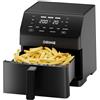 DEIME 6L Friggitrice ad aria Oil-free 1700 W Grande capacità Friggitrici ad aria sano Fornello con 10 Preset, visivo Finestra di cottura, antiaderente Cestino