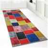 Floordirekt Tappeto passatoia con motivo, realizzato su misura, per cucina, corridoio e soggiorno, ornamento vintage a griglia orientale (80 x 450 cm, Monsano colorato)