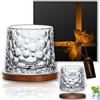 LIBRNTY Bicchieri da whisky girevoli, 280 ml, con sottovaso, bicchieri da whisky a 360°, adatti per bar, feste di famiglia, feste di compleanno, Natale, molto popolari (B002)