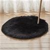 GUOCU Shaggy Tappeto Rotondo Tappeto Peloso,Tappeti Soggiorno Pelo Lungo Antiscivolo Moquette Tappetino Pelliccia Sintetica,Tappeti Moderni,Tappeto Salotto e Divano,Tappeti da Camera Nero 100CM