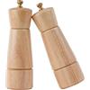 DeroTeno Macina Sale e Pepe, Macina Sale Regorabile in Ceramica, Macina Pepe in Acciaio Inossidabile, Legno di Gomma, Altezza 16,5 cm, Diametro del Fondo 5 cm (il Vassoio NON è Incluso)